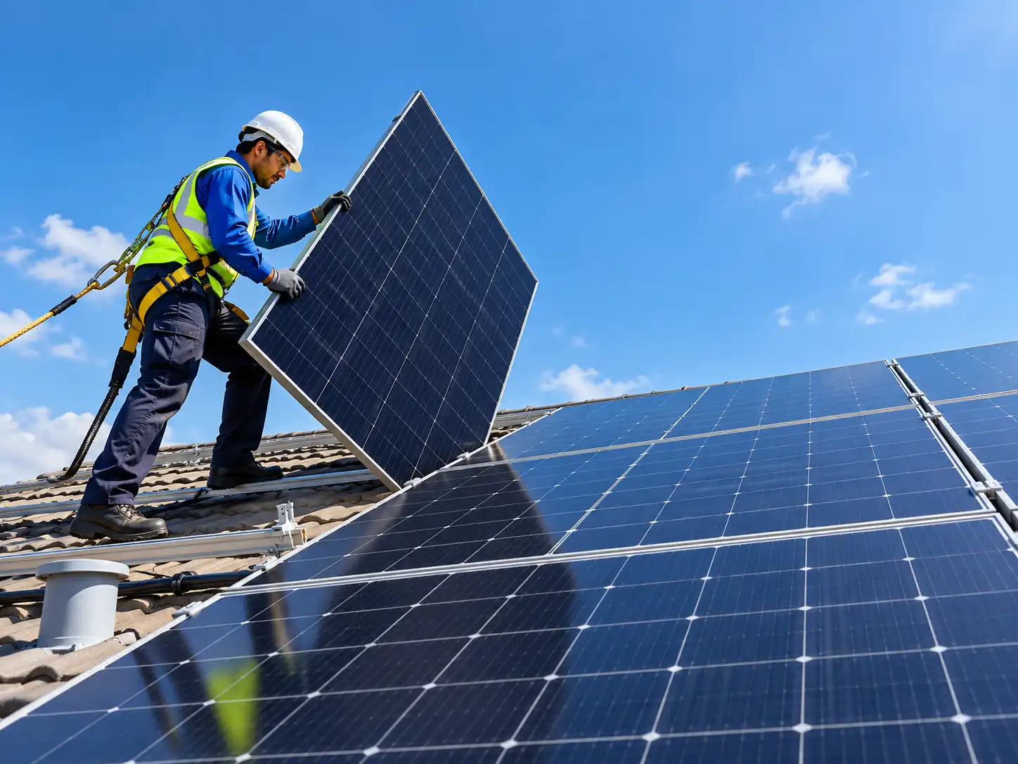 Rooftop solar panel installation 3
